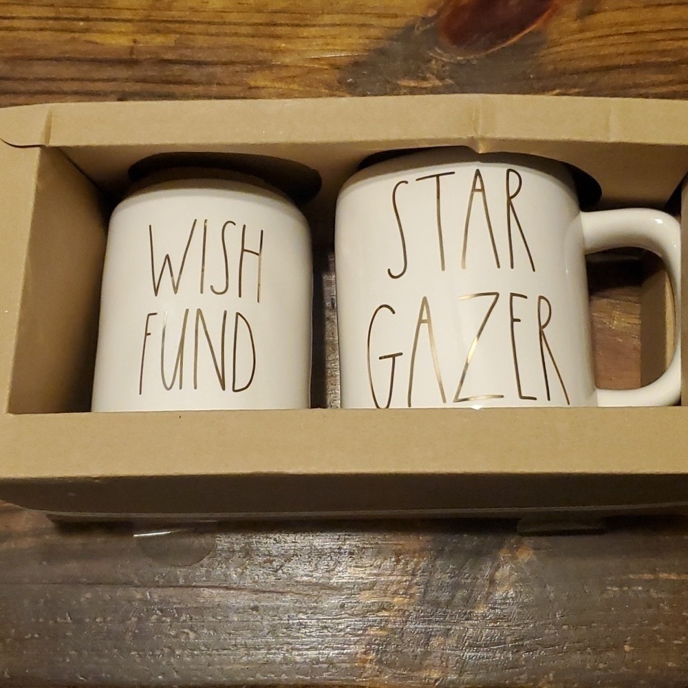Rae Dunn Mug and Coin Bank Set Stargazer Wish Fund New